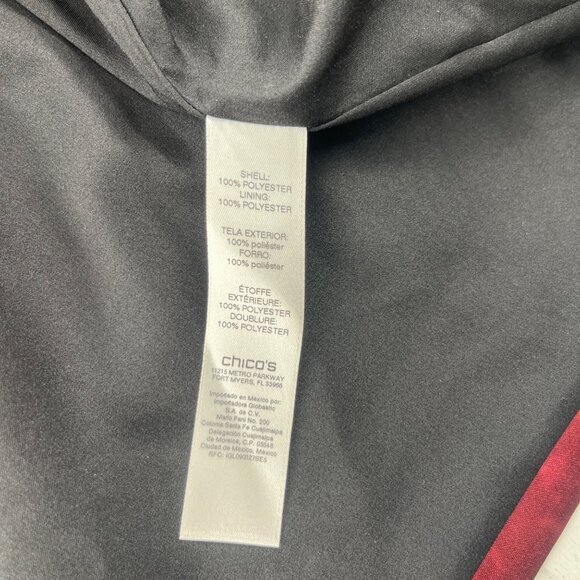 Chicos Women's Blazer Jacket Size 0 Small Burgandy Black Multicolor Paisely - Picture 4 of 6